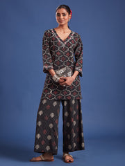 Block Print with Chikankari Kurta and Bottom