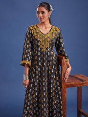 Chikankari Co-Ord Set with Katha and Block Print