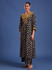 Chikankari Co-Ord Set with Katha and Hand Block Print