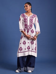 Women Chikankari Hand Crafted Kurta KU012