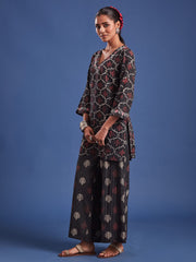 Block Print with Chikankari Kurta and Bottom