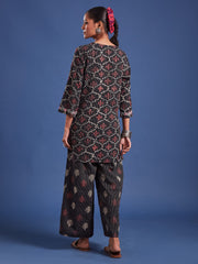 Block Print with Chikankari Kurta and Bottom