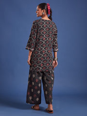 Block Print with Chikankari Kurta and Bottom