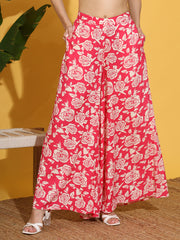 Pink and Cream flower Printed Co-Ord Set