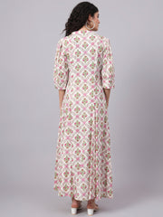 Cream Color with Pink flower Prints 3004