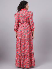 Crepe Printed Full Length Dress S3001