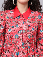 Crepe Printed Full Length Dress S3001