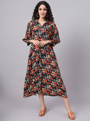 Black Orange Motif Prints 3002