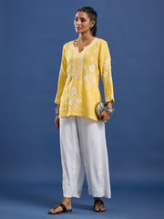Rayon Chikankari White Color Plazzo