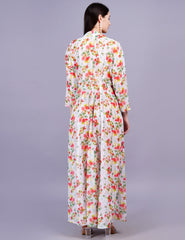 Cream Digital Printed Shrug - Sufiza Lifestyle