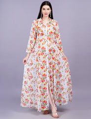 Cream Digital Printed Shrug - Sufiza Lifestyle