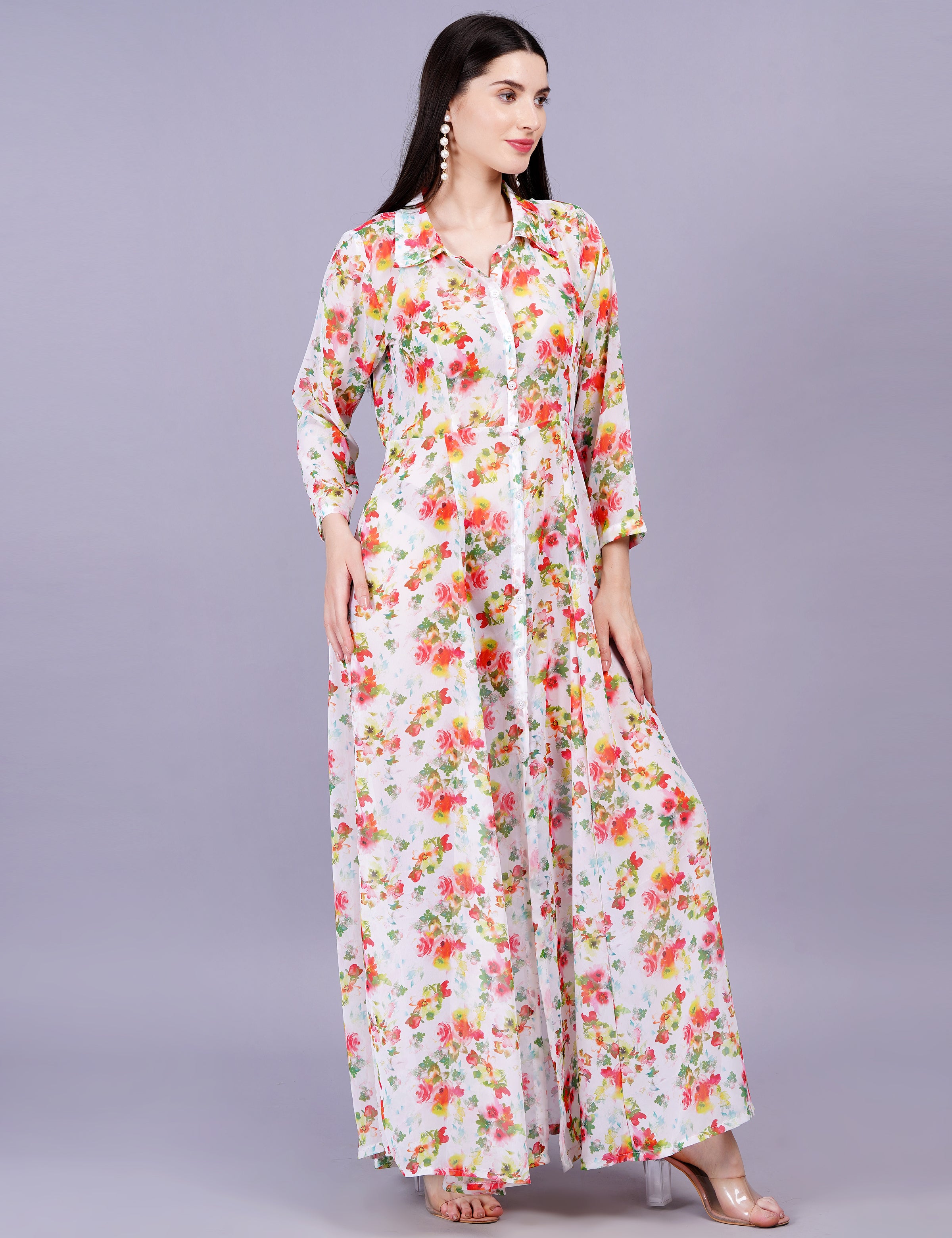 Cream Digital Printed Shrug - Sufiza Lifestyle