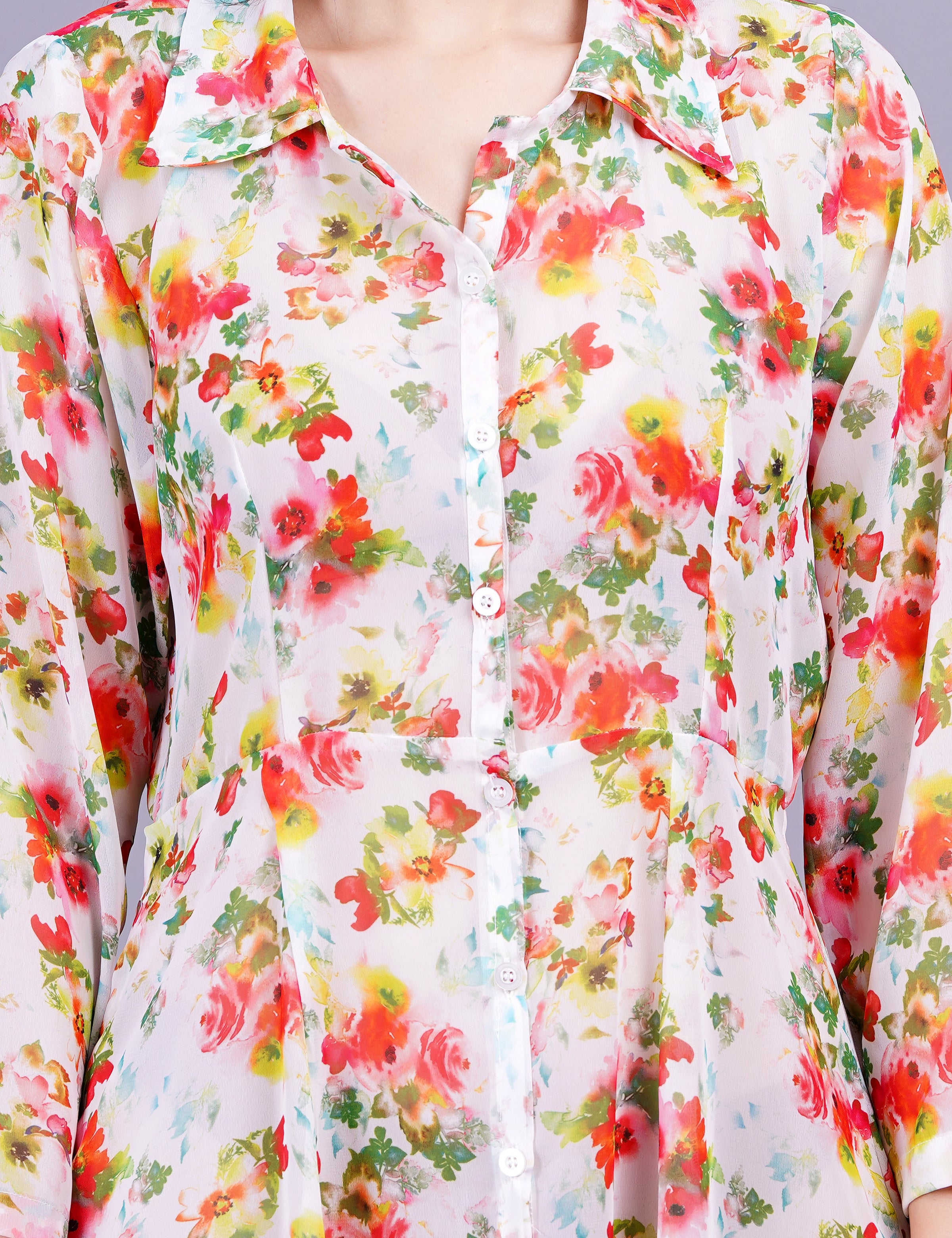 Cream Digital Printed Shrug - Sufiza Lifestyle