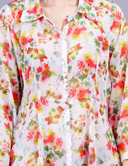 Cream Digital Printed Shrug - Sufiza Lifestyle