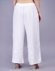 Rayon Chikankari White Color Plazzo - Sufiza Lifestyle