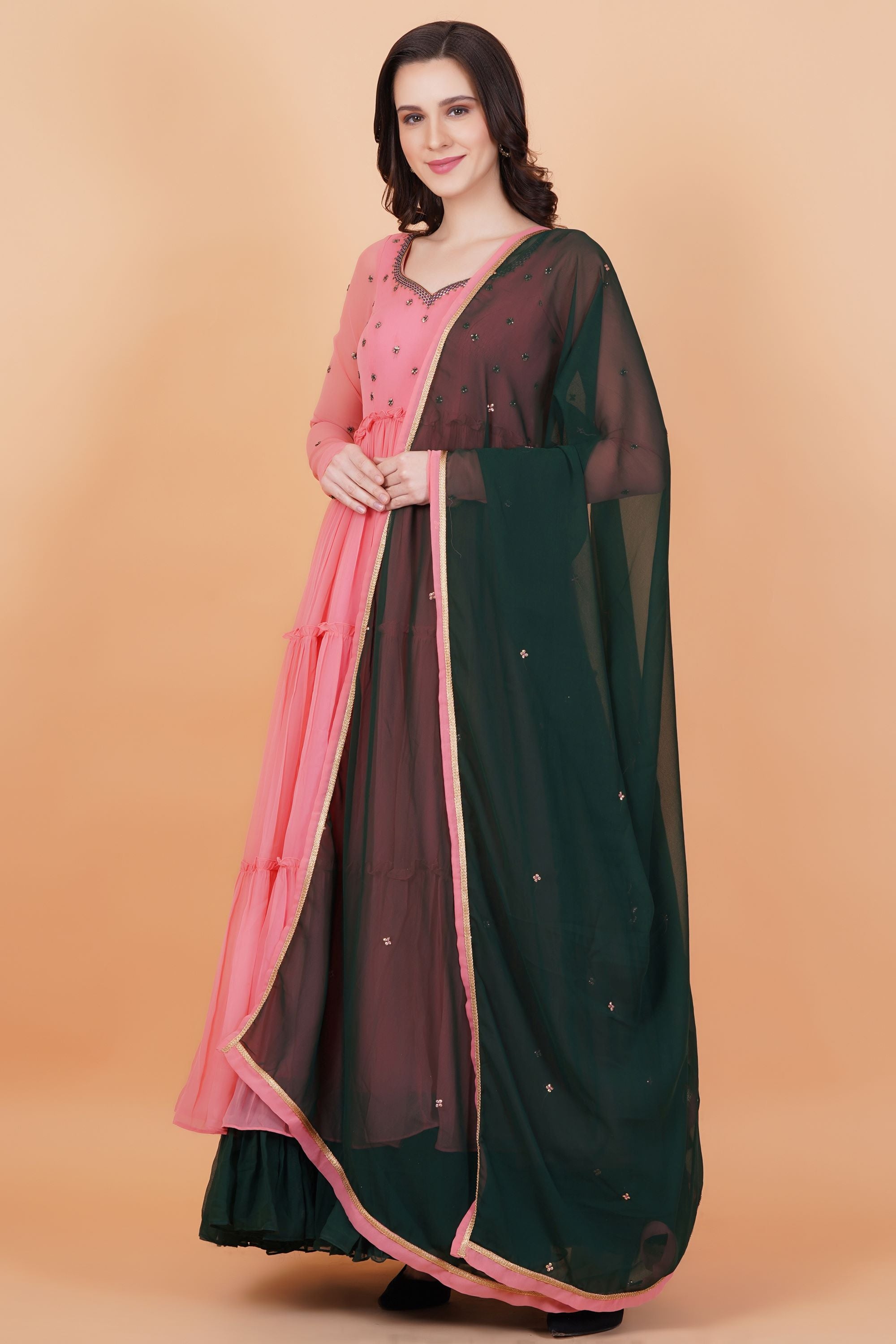 Georgette Full Length Zardosi Dress - Sufiza Lifestyle