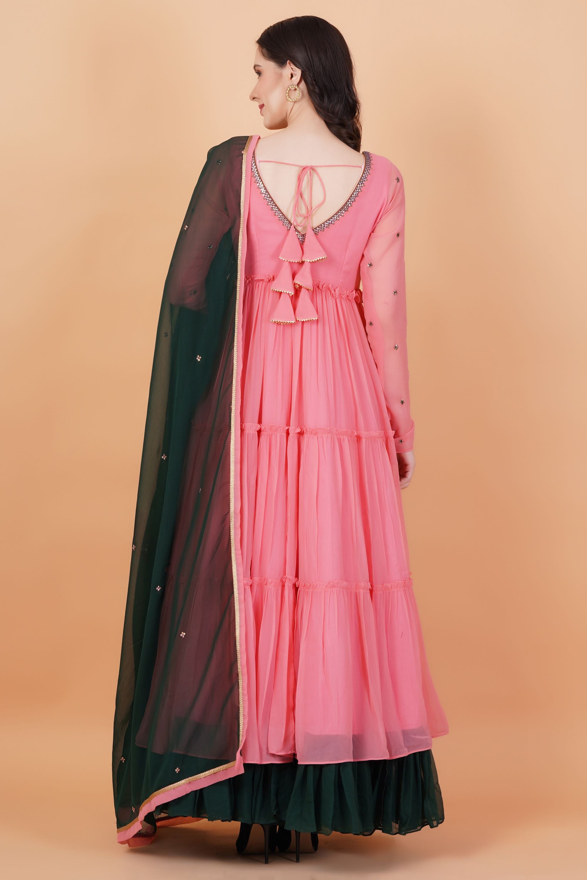 Georgette Full Length Zardosi Dress - Sufiza Lifestyle
