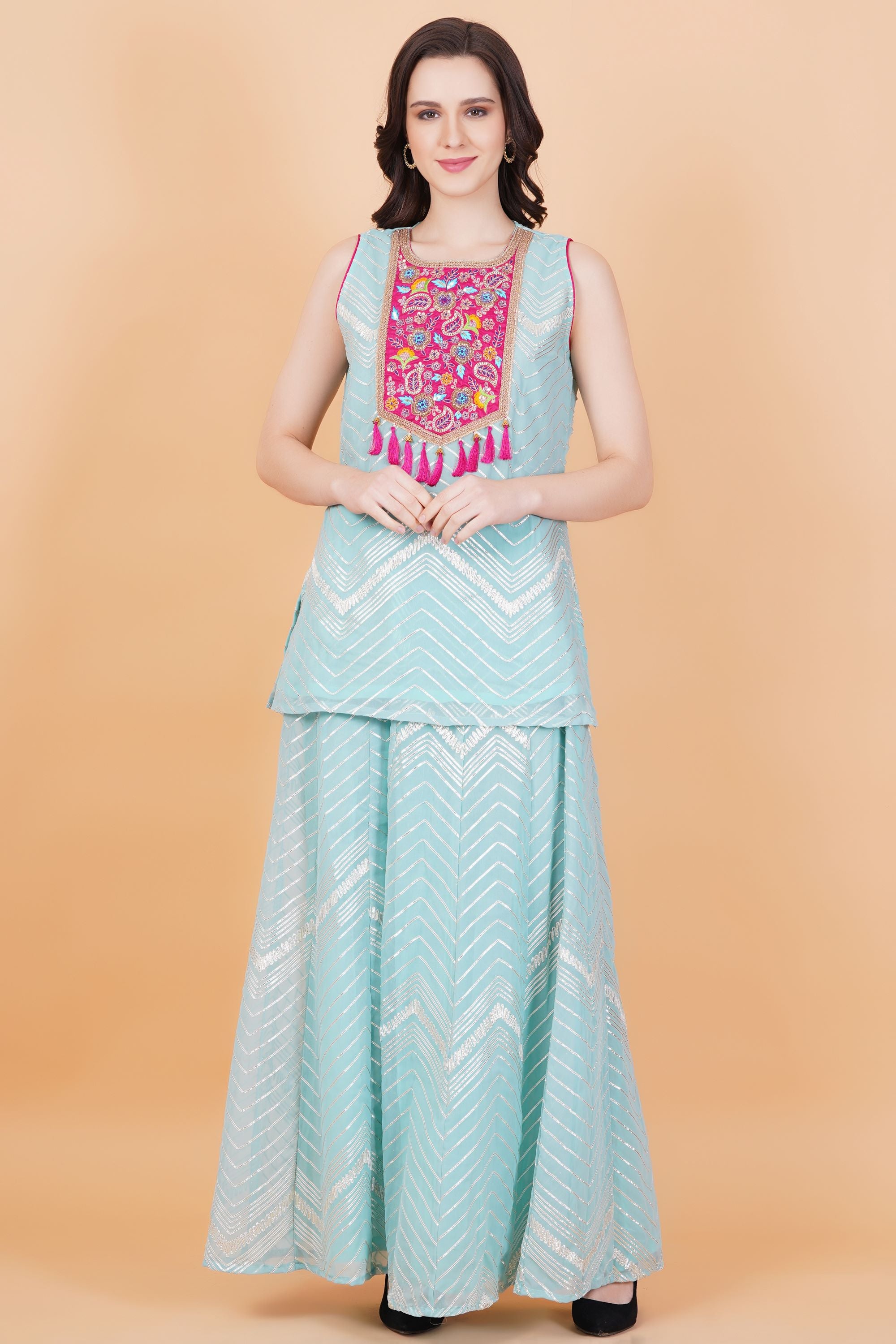 Kota Patti Zardozi Patch work Suit Set - Sufiza Lifestyle