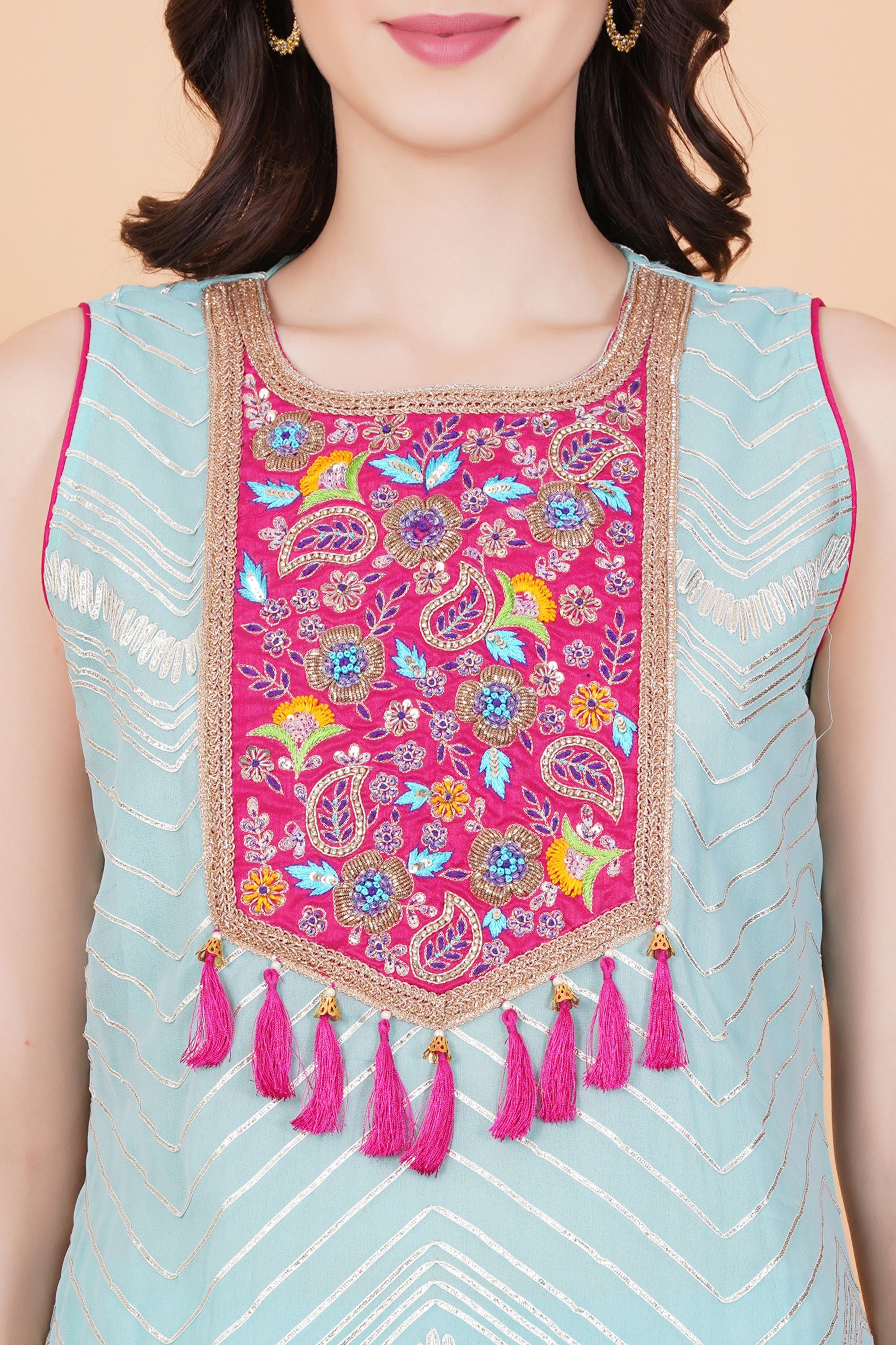 Kota Patti Zardozi Patch work Suit Set - Sufiza Lifestyle