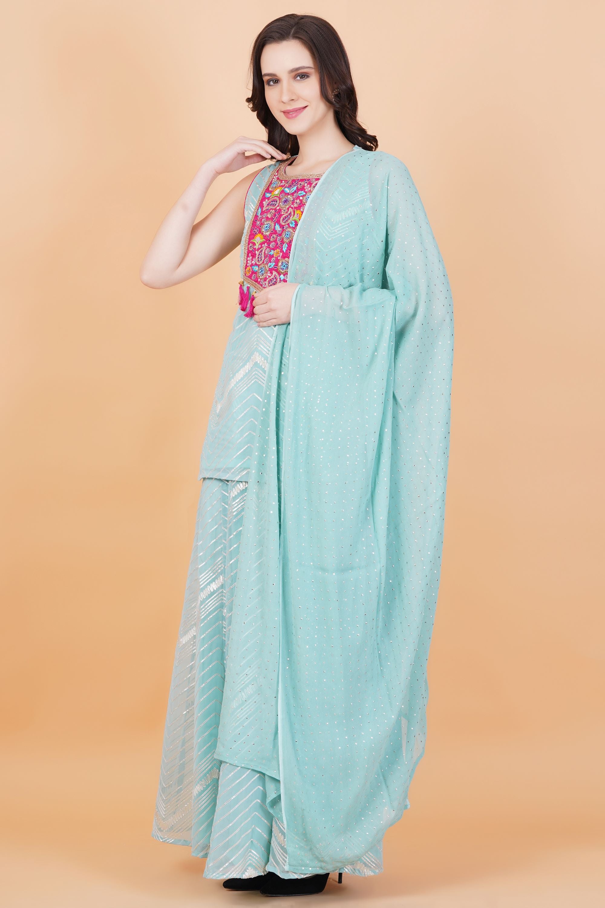 Kota Patti Zardozi Patch work Suit Set - Sufiza Lifestyle