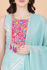 Kota Patti Zardozi Patch work Suit Set - Sufiza Lifestyle