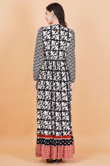 Rayon Black Orange Printed Gown - Sufiza Lifestyle