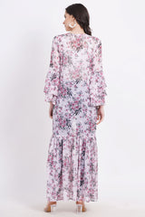 Pink Color Green Motif Printed Shrug - Sufiza Lifestyle