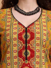 Hand Block Prints White Ajrak Print Zardosi Embroidery Kurta