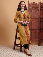 Hand Block Prints White Ajrak Print Zardosi Embroidery Kurta