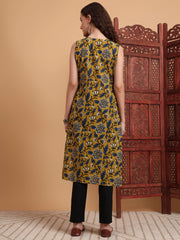 Hand Block Mustard Printed Kurta