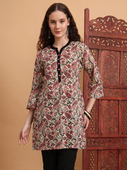 Hand Block Prints Cream Color Kurti