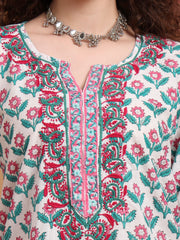 Hand Block Prints Chikankari kurti and Sharara Set