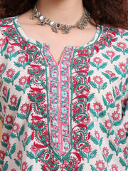 Hand Block Prints Chikankari kurti and Sharara Set