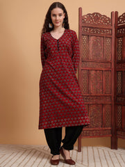 Hand Block Print Zardosi Work Kurta