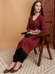 Hand Block Print Zardosi Work Kurta