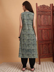 Hand Block Print Green Color Kurta