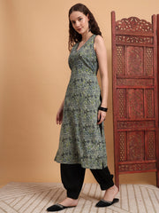 Hand Block Print Green Color Kurta
