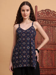 Hand Block Ajrak Print Kurti