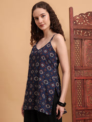 Hand Block Ajrak Print Kurti