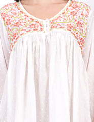 White Dobby Cotton Chikankari Dress - Sufiza Lifestyle