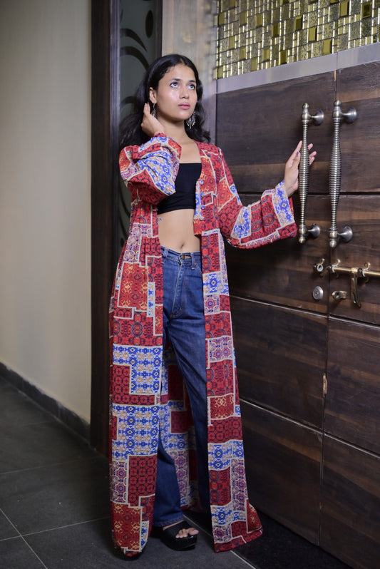 Georgette Digital Printed shrug - Sufiza Lifestyle
