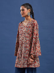 Hand Block Bagru Print Square Neck Pure Cotton Kurti-BPKU016