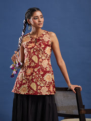 Hand Block Bagru Print Kurti-BPKU017