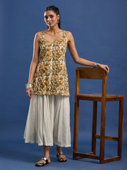 Hand Block Print Sleevless Short Women Wear Kurti - BPKU012
