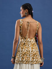 Hand Block Print Sleevless Short Women Wear Kurti - BPKU012