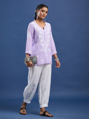 Modal Purple Color Chikankari Kurti