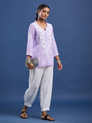 Modal Purple Color Chikankari Kurti