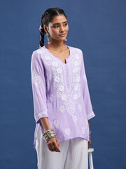 Modal Purple Color Chikankari Kurti