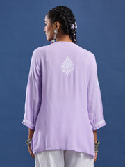 Modal Purple Color Chikankari Kurti