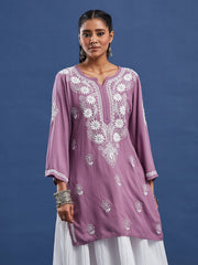 Modal Wine Color Chikankari Kurti